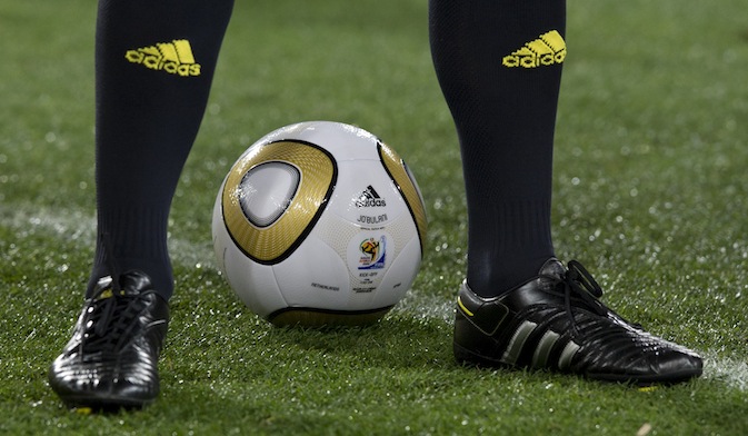 Football at feet